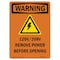 Signmission Safety Sign, OSHA WARNING, 7" Height, 120V-208V Remove Power, Portrait OS-WS-D-57-V-12957 - alternate 1